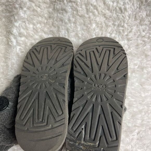 UGG AUSTRALIA Lattice Cardy Genuine Sheepskin Knit Tall Gray Boots big girl SZ4 - Picture 6 of 12